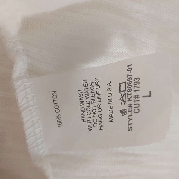 Never Worn White Cotton blouse with bell sleeves.  Sz Large - Picture 6 of 6